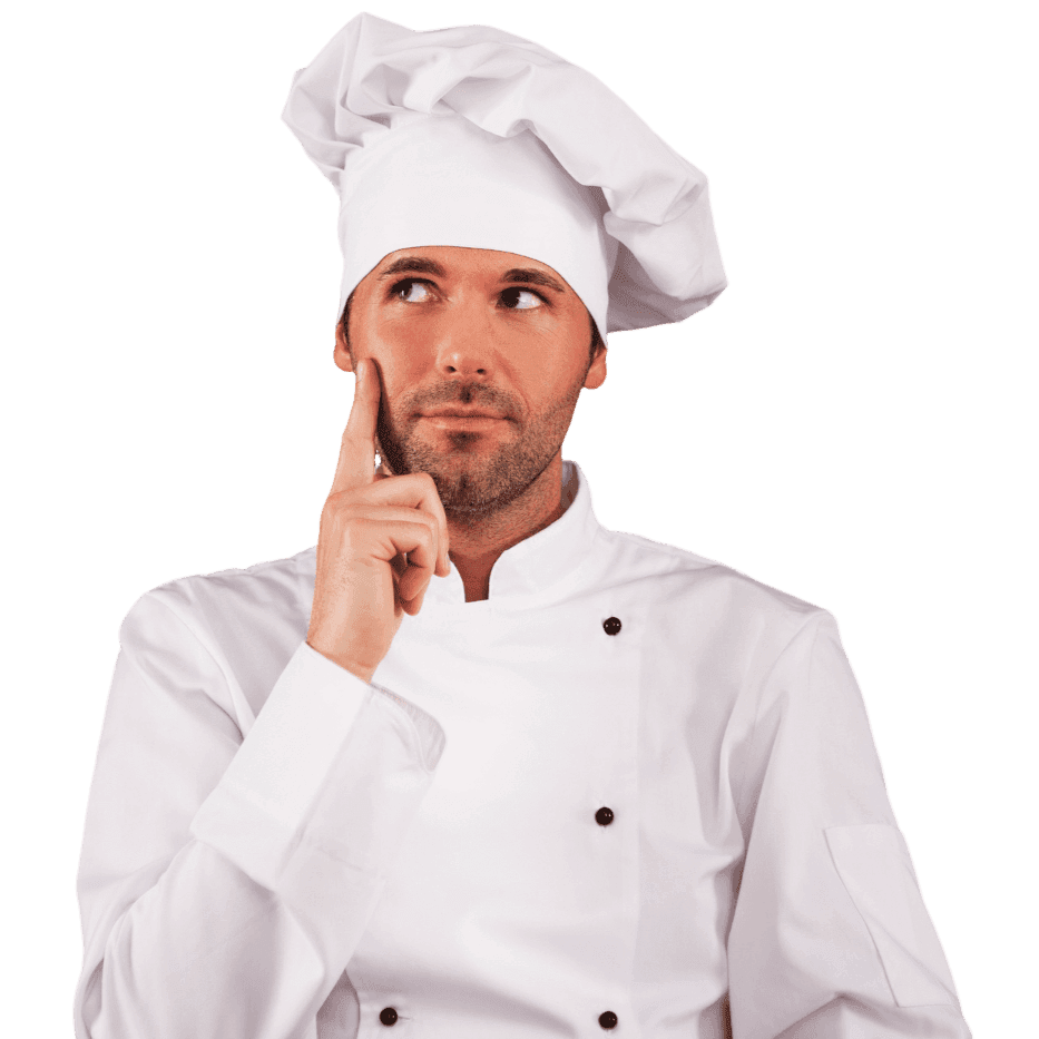 An image of a chef thinking.