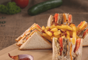 Barbeque Spicy Sandwiches with Chips recipe image.